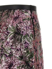 Self‑Portrait Floral Sequin Mini Skirt — Pink | Self‑Portrait