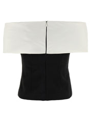 Self-Portrait Black Crêpe Flower Top