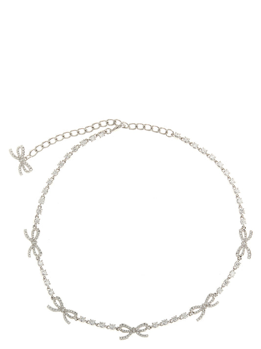 Self‑Portrait Crystal Bow Necklace — Jewellery for Women