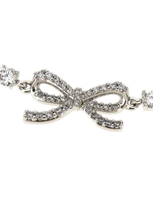 Self‑Portrait Crystal Bow Necklace — Jewellery for Women