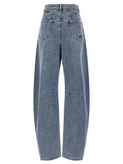 Self Portrait Blue Barrel Leg Jeans