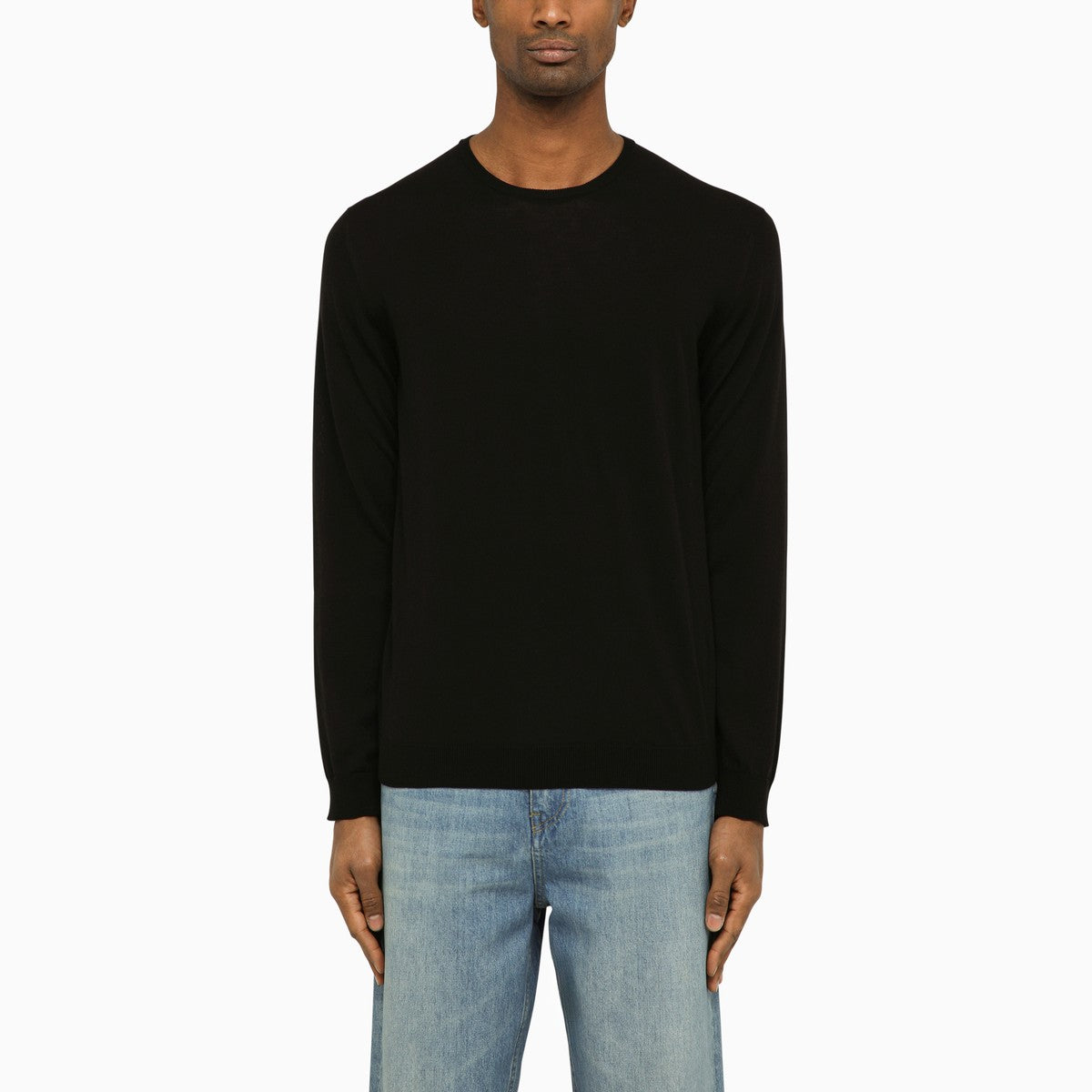 Roberto Collina Black cotton crew-neck sweater