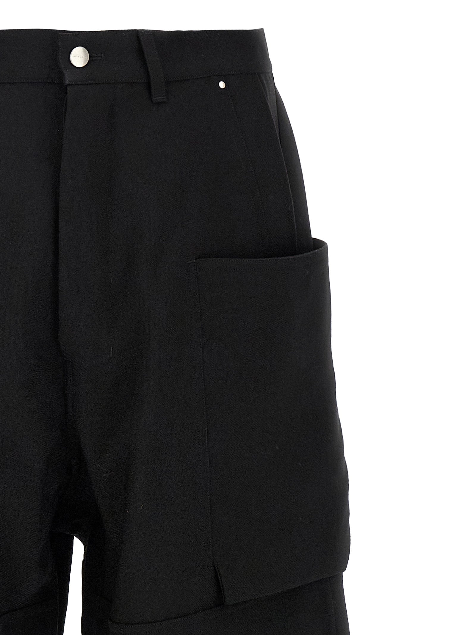 Rick Owens Stefan Cargo Trousers — Black Wool (Men)