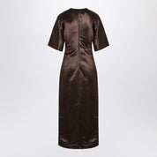 LouLou De Saison long brown dress in linen and silk