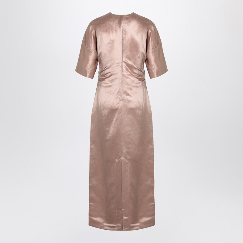 LouLou De Saison Long Antique Pink Dress in Linen & Silk