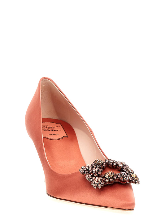 Roger Vivier Efflorescence Pumps — Pink Satin 6.5cm
