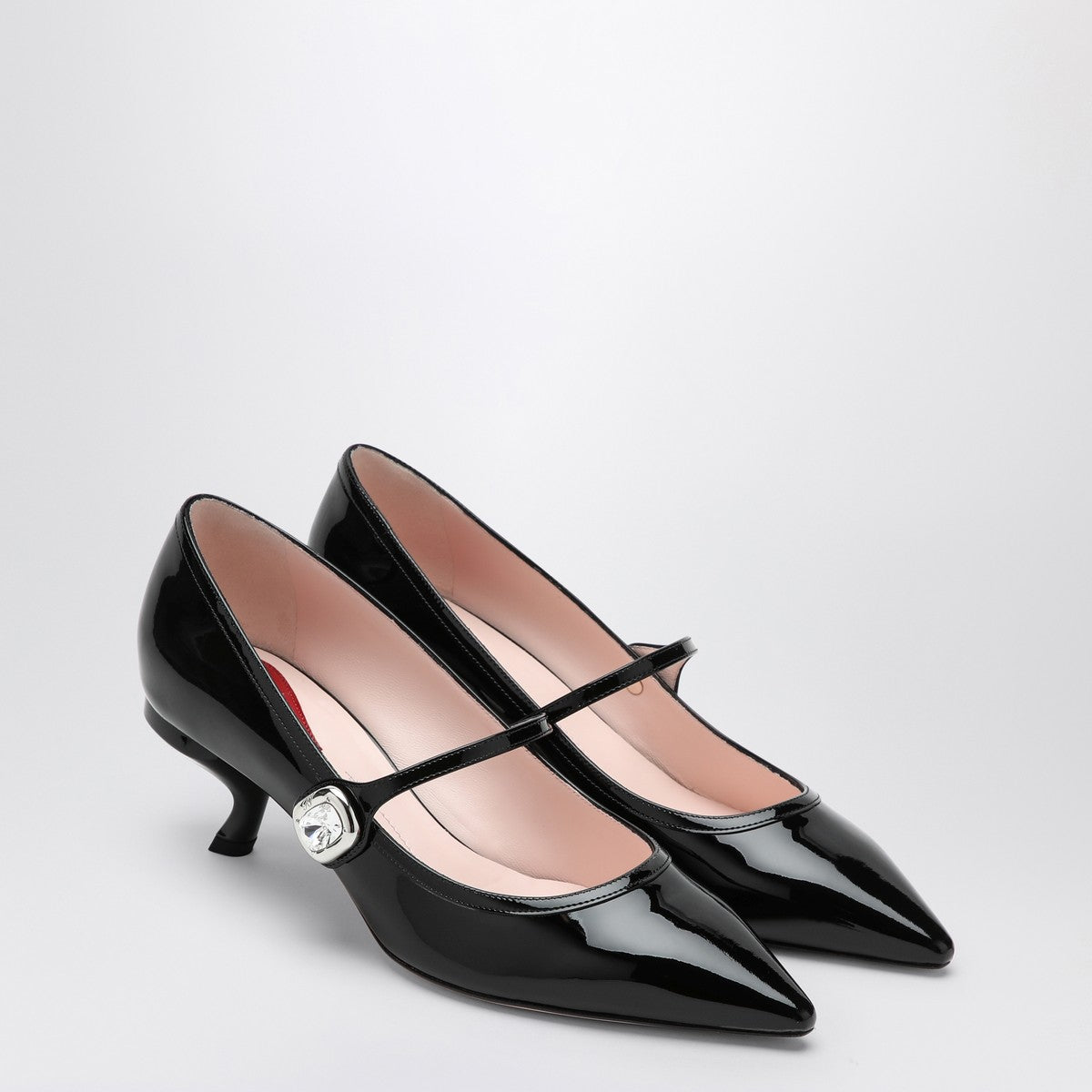 Black Patent Mary Jane Pumps — Roger Vivier Virgule 5.5cm