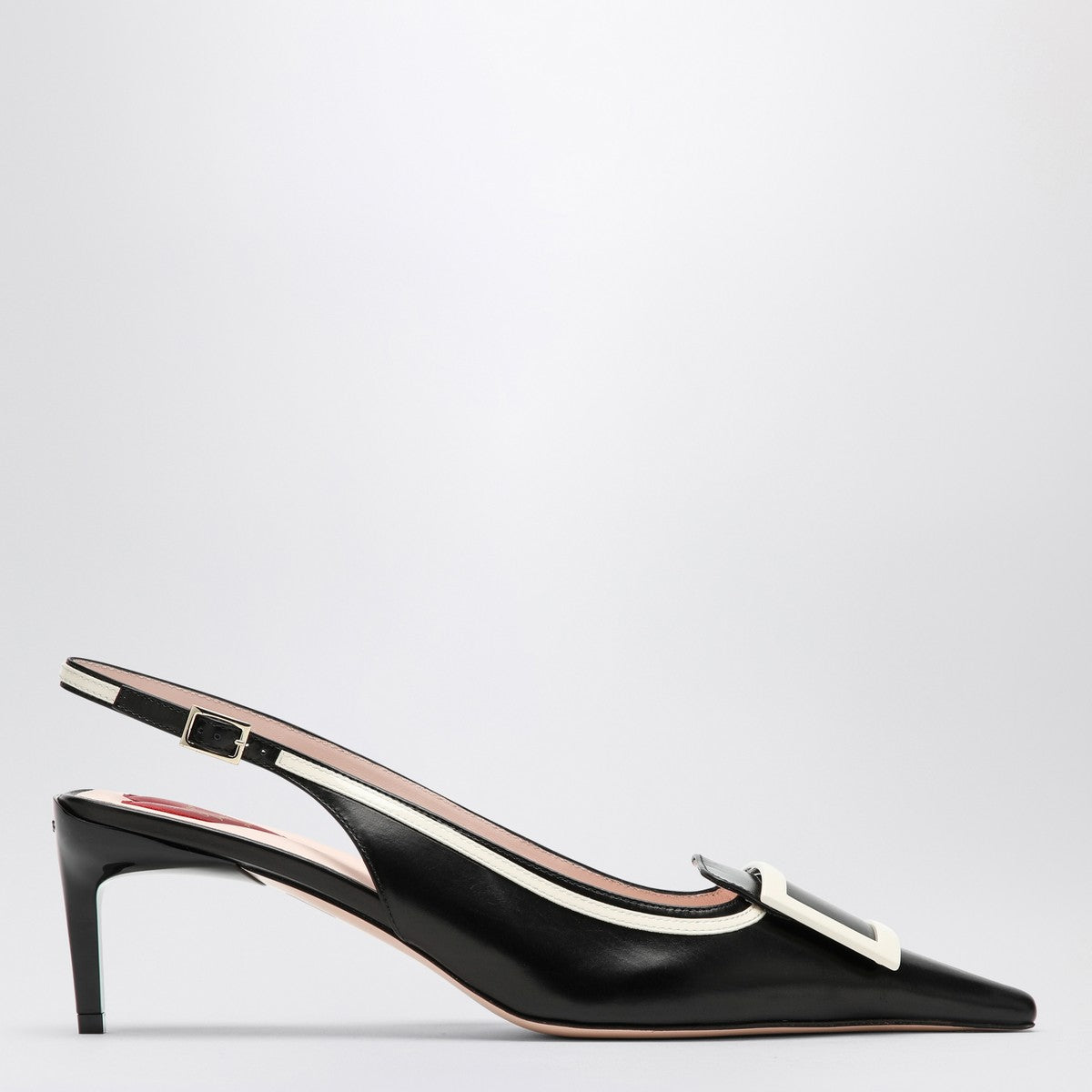 Roger Vivier Viv' Canard leather slingback décolleté — black