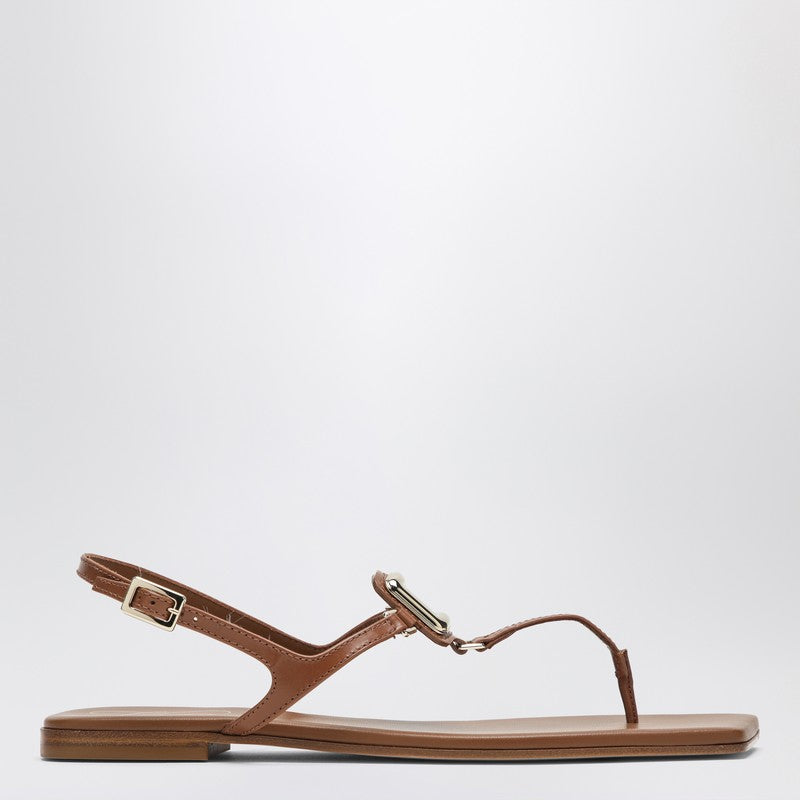 Roger Vivier Brown leather Viv by The Sea sandals