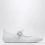 ROGER VIVIER Viv Low Ballerina Flats with Fabric Strap in White