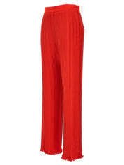Lanvin Pleated Trousers — Red Wide‑Leg Pants
