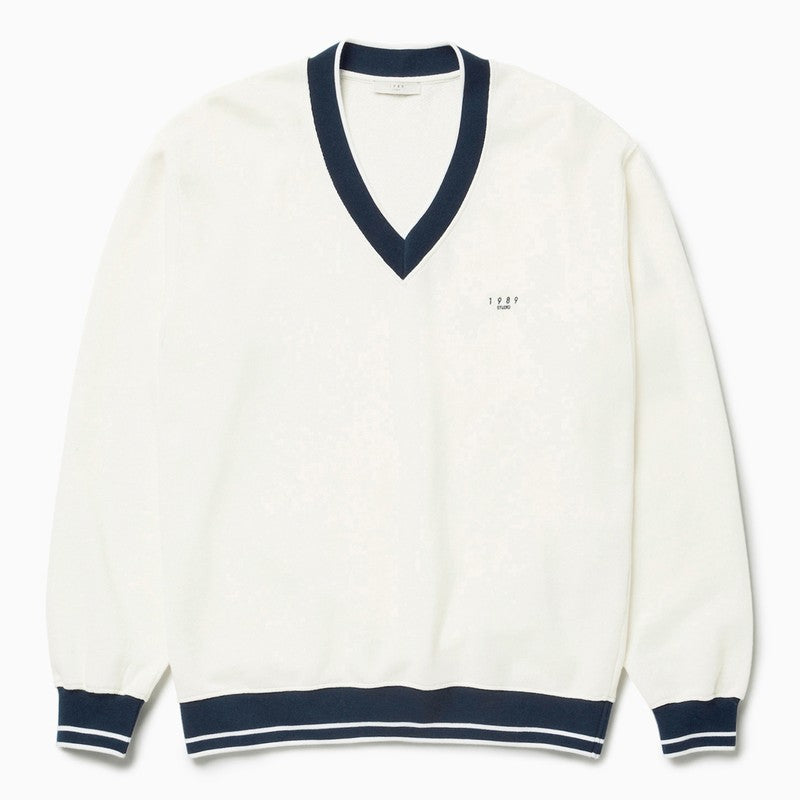 1989 STUDIO JP V-neck sweatshirt off white