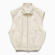 1989 STUDIO Light cream gabardine zip up vest