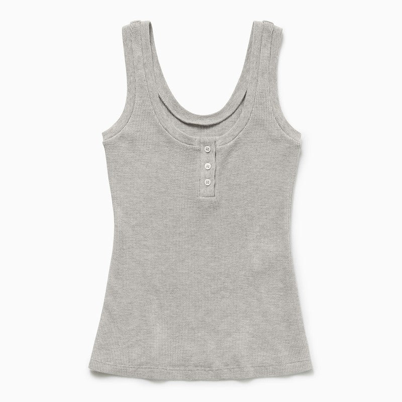 1989 STUDIO Light grey Waffle tank top