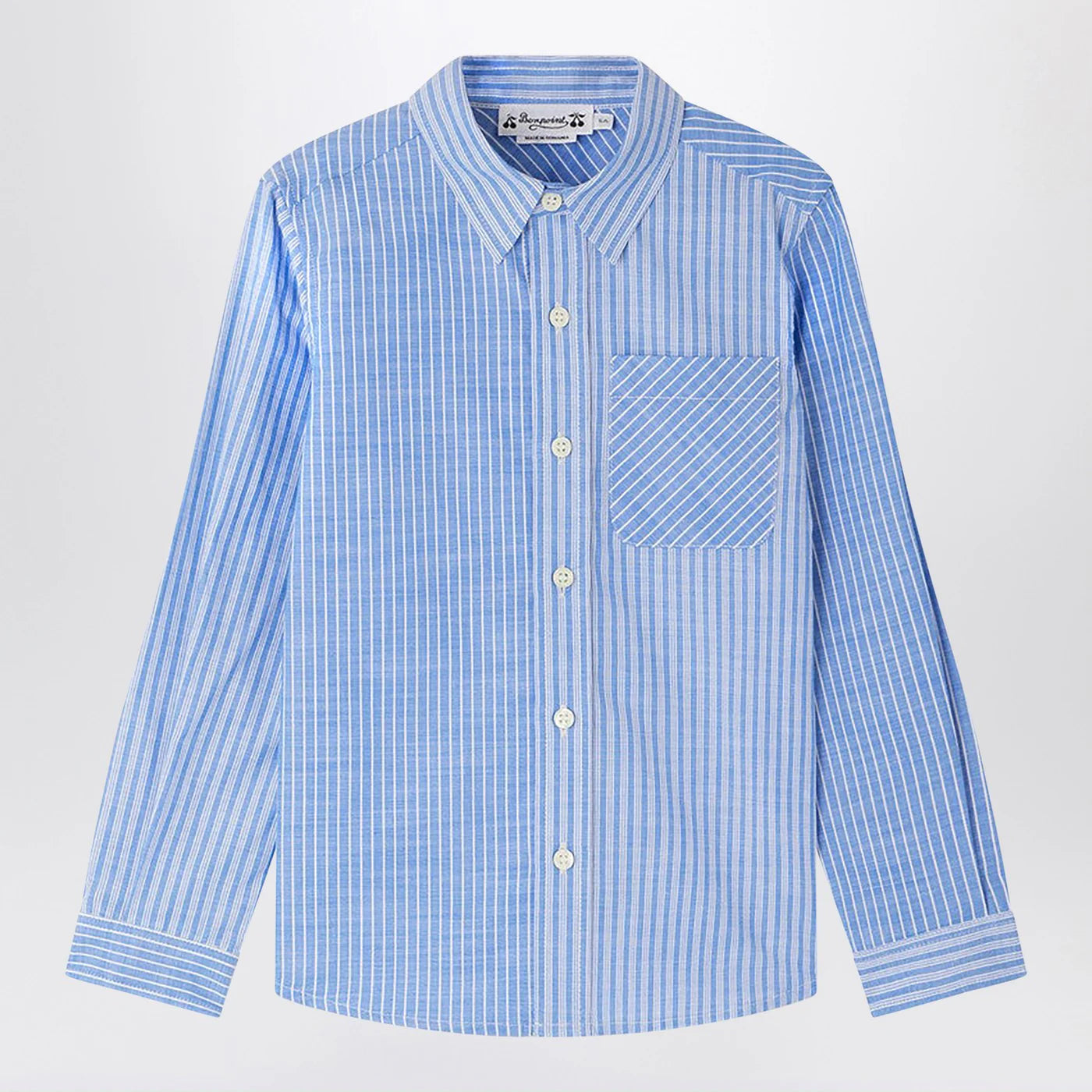 Bonpoint Light Blue Tango Striped Shirt - Topwear