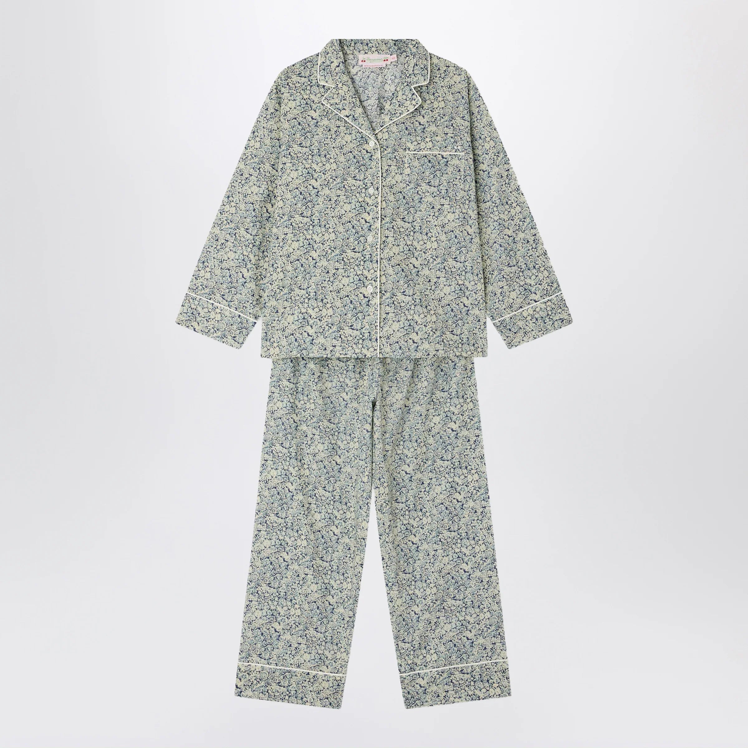 Bonpoint Dormeur light blue pajamas in Liberty fabric