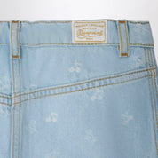 Bonpoint Tison denim skirt with jacquard cherries