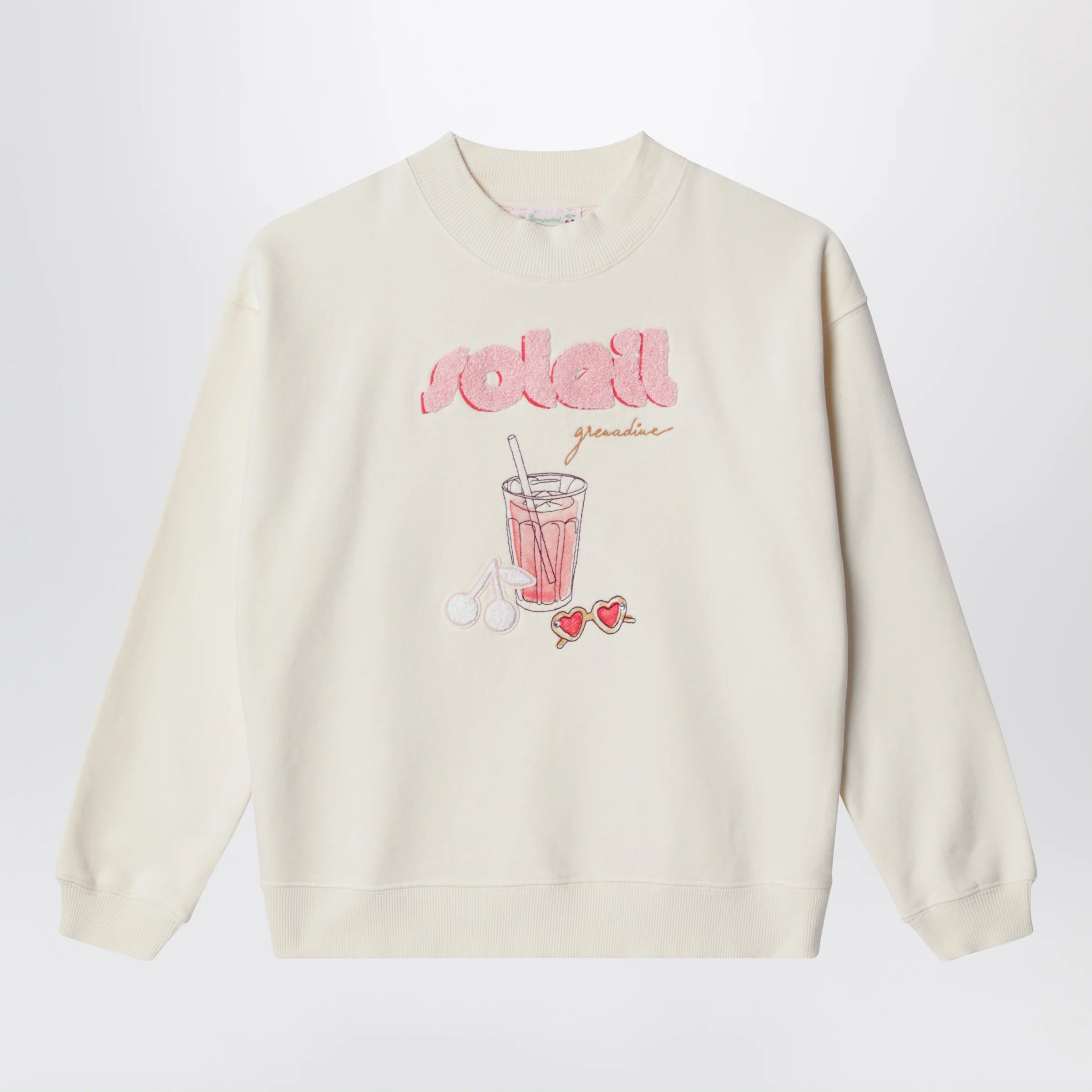 Bonpoint Écru Cotton Sweatshirt — Topwear (Beige)