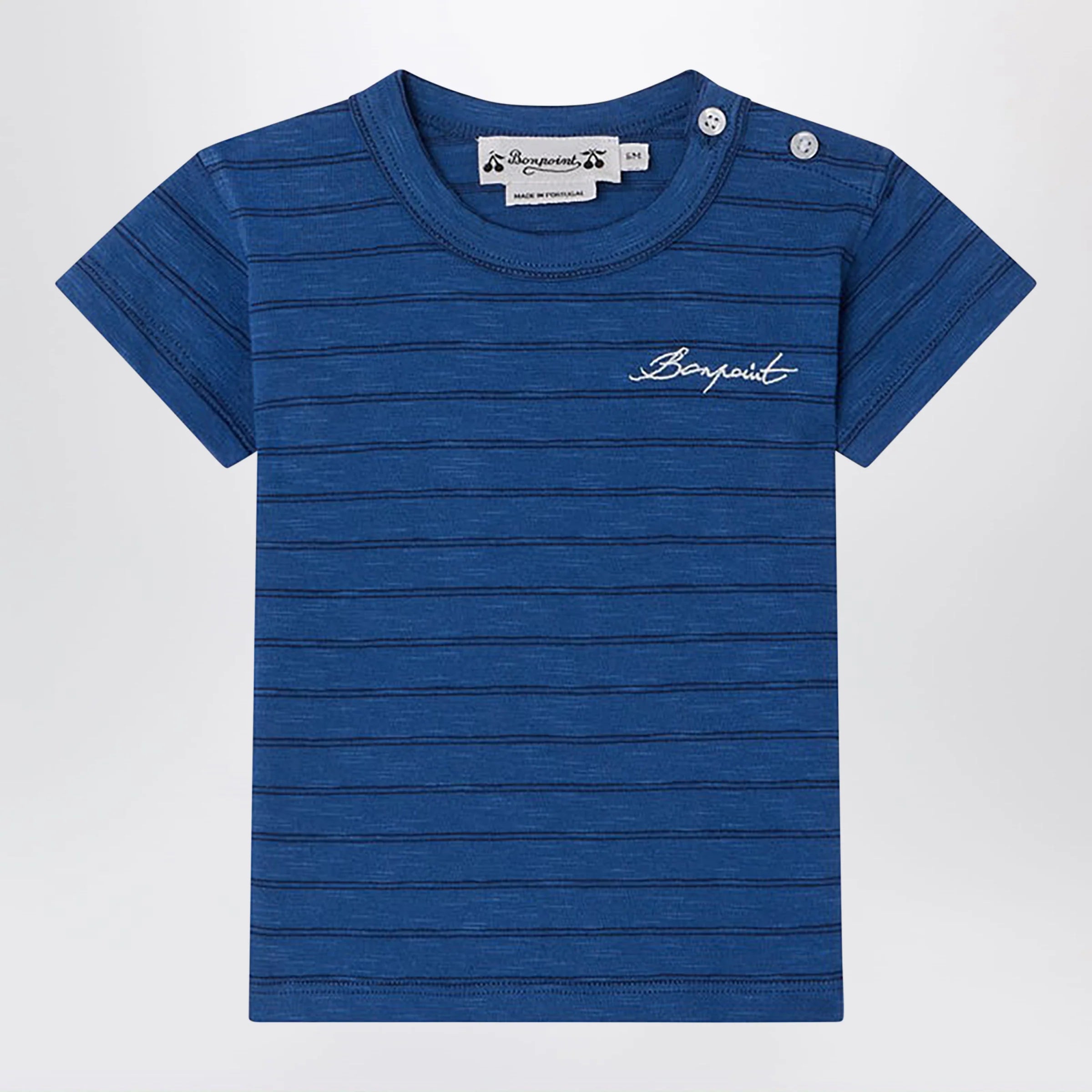 Bonpoint Tom Blue Striped T‑Shirt — Topwear (Adult)