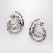 PANCONESI Circular earrings in silver tone