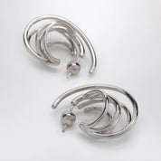 PANCONESI Circular earrings in silver tone