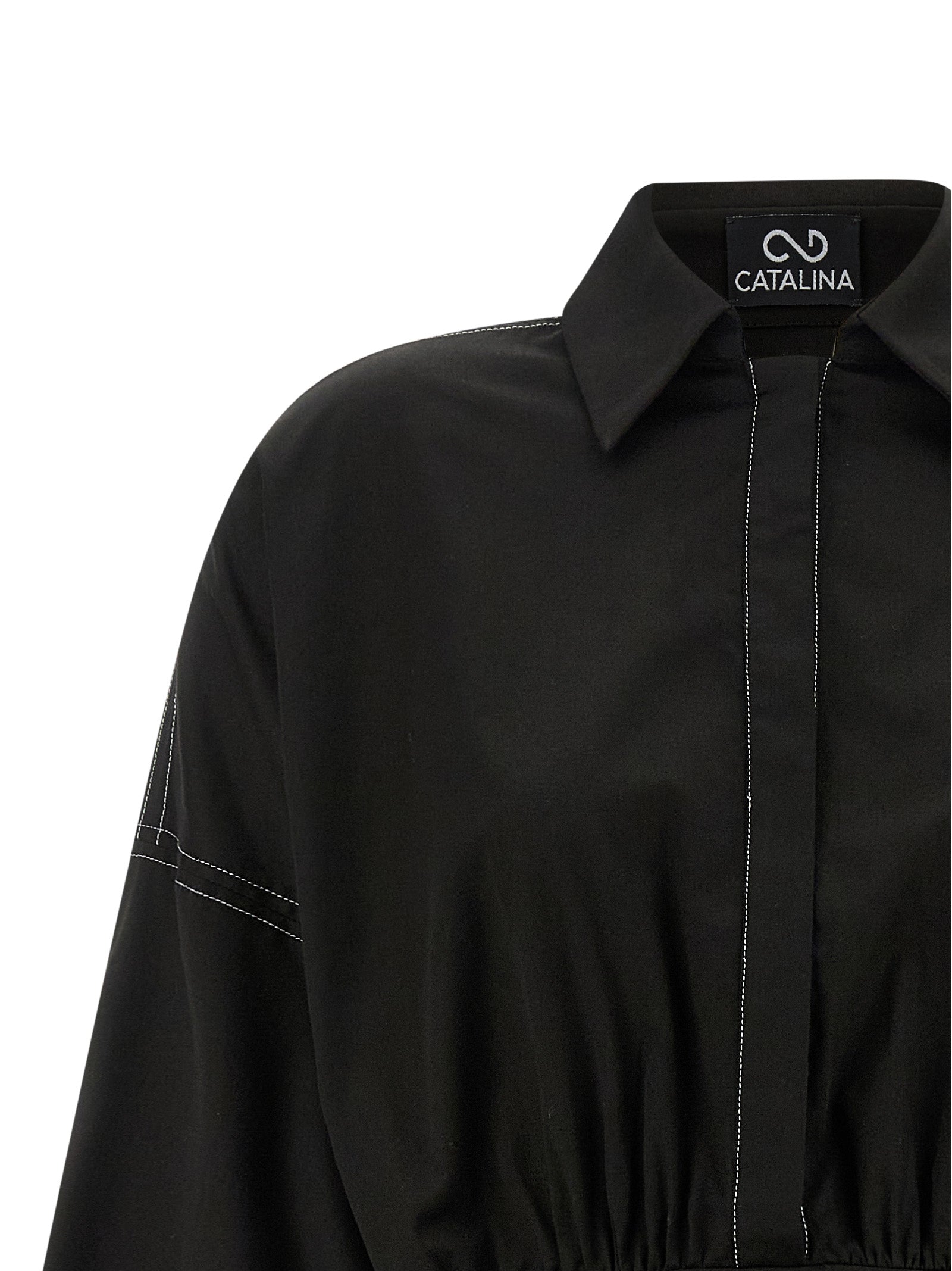 Catalina Bow Dress — Black Mini Dress for Women