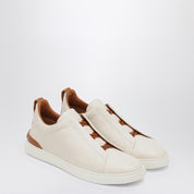 Baskets Triple Stitch en cuir blanc ZEGNA