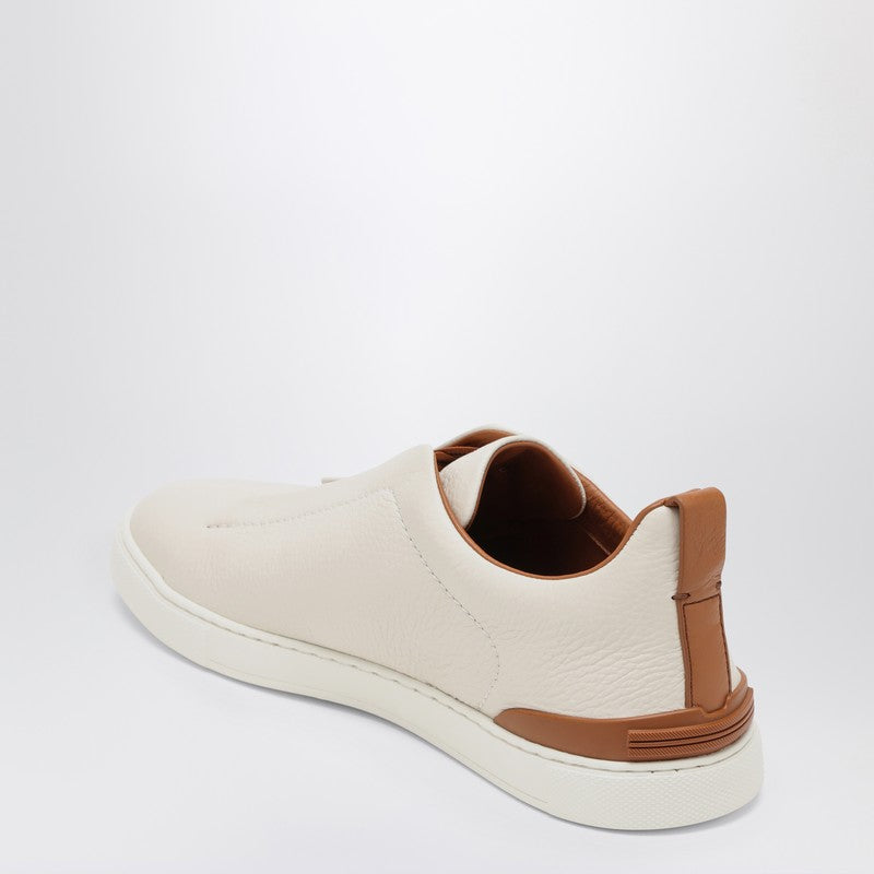 Baskets Triple Stitch en cuir blanc ZEGNA