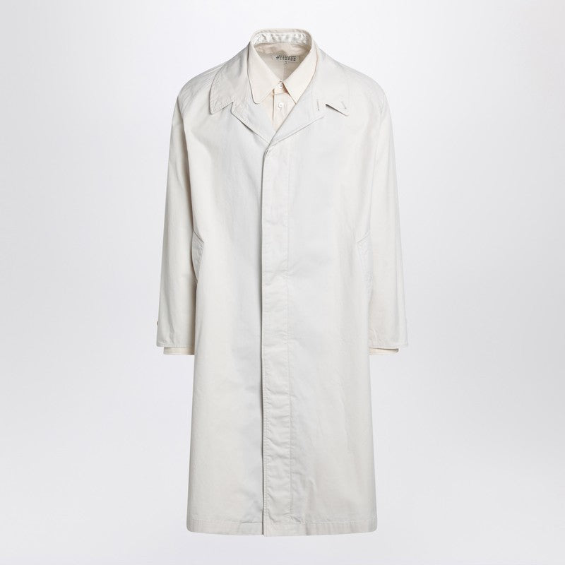 Trench-coat simple boutonnage Maison Margiela en coton ivoire
