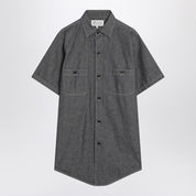Camisa de algodón gris con bolsillos de parche de Maison Margiela