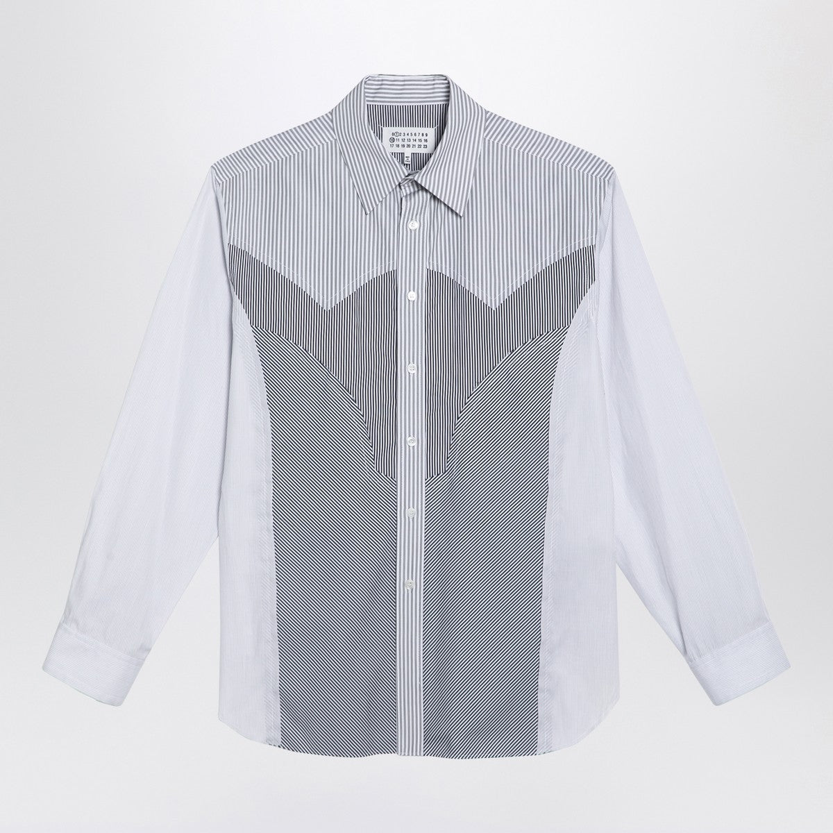 Maison Margiela Striped patchwork cotton shirt