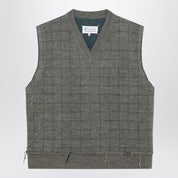 Maison Margiela Military green checked wool gilet