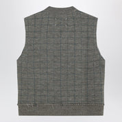 Maison Margiela Military green checked wool gilet