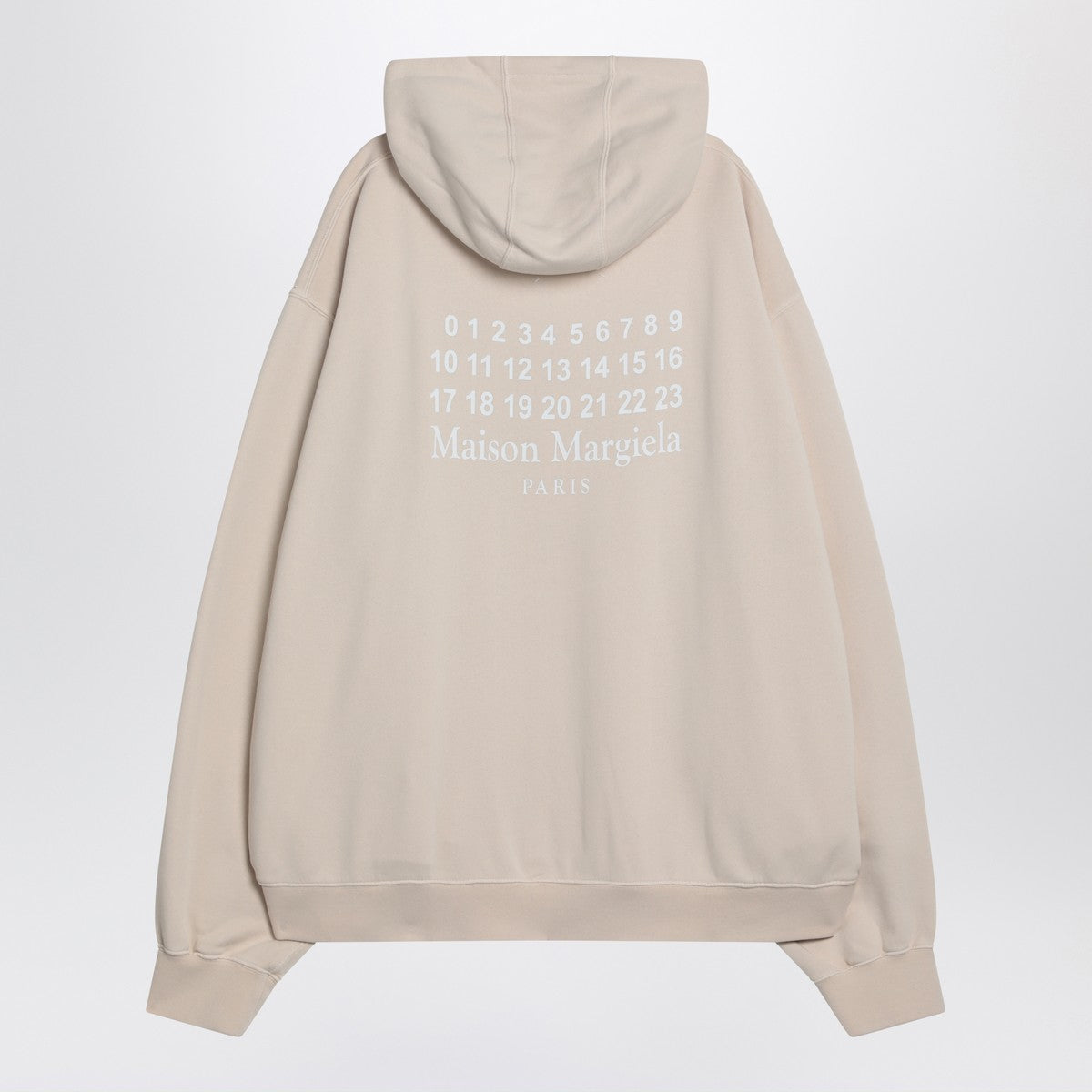 Maison Margiela Oversized écru hoodie with Numeric logo