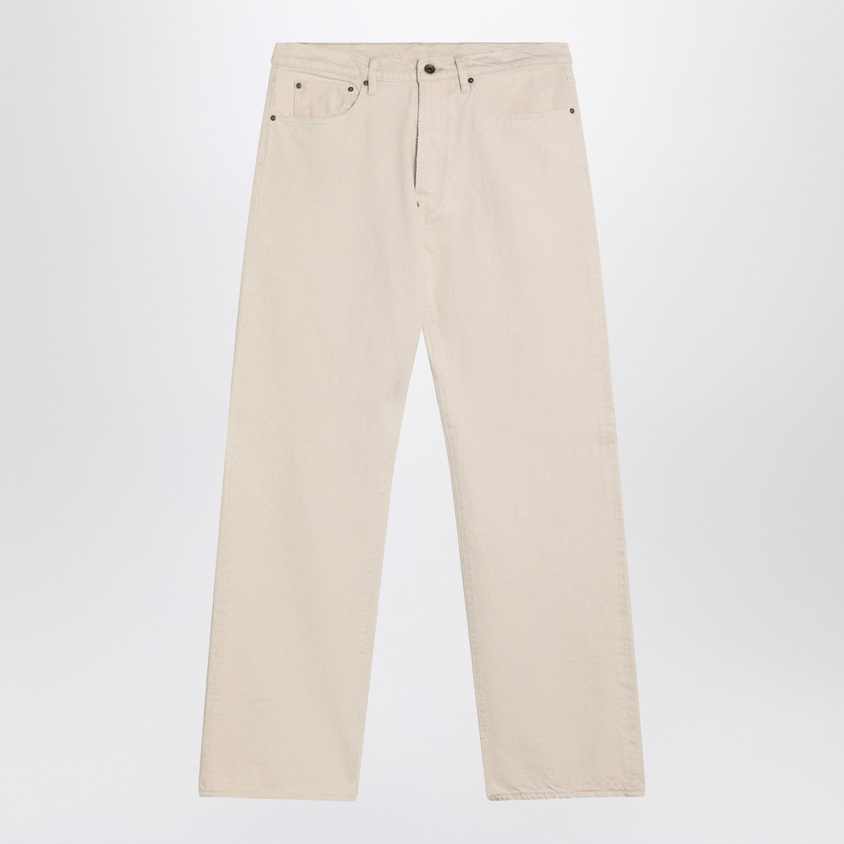 Maison Margiela Ecru Cotton Trousers — Tailored Comfort