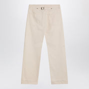 Maison Margiela Ecru Cotton Trousers — Tailored Comfort