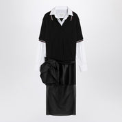Maison Margiela Black Decortique dress with floral detail