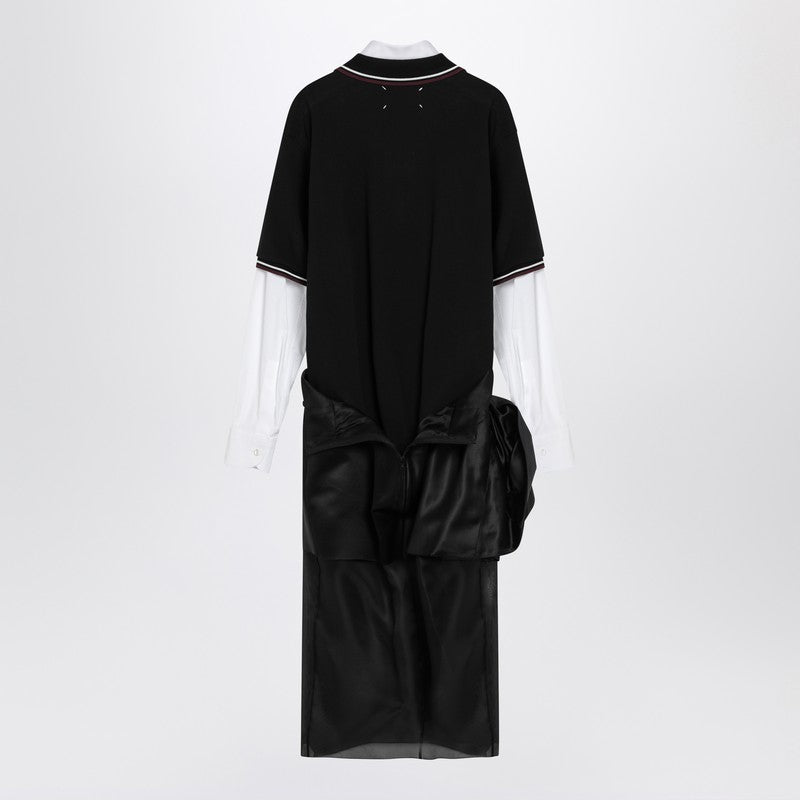 Maison Margiela Black Decortique dress with floral detail