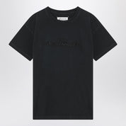 Maison Margiela Washed black T-shirt with embroidered logo