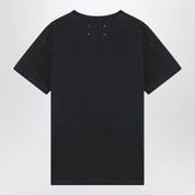 Maison Margiela Washed black T-shirt with embroidered logo