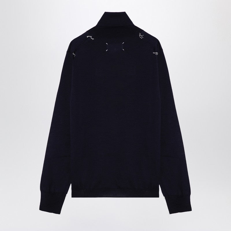 Maison Margiela Turtleneck pullover in navy wool