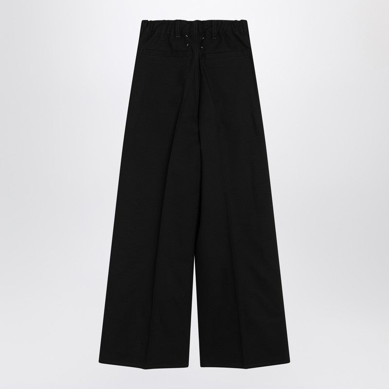 Maison Margiela Wide black pants in cotton and wool