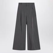 Maison Margiela Charcoal Grey Pleated Trousers — Cotton Blend