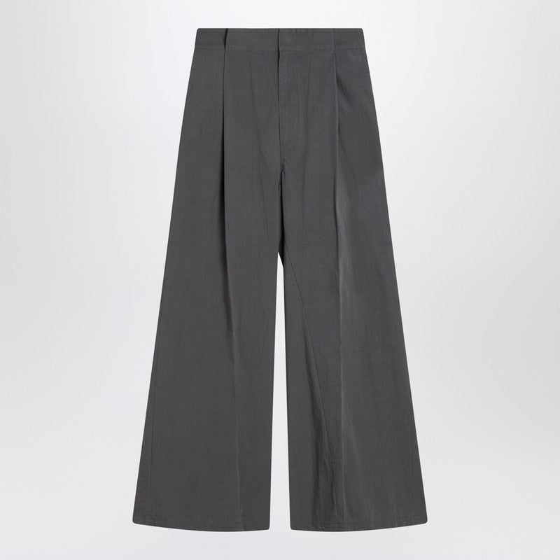 Maison Margiela Charcoal Grey Pleated Trousers — Cotton Blend