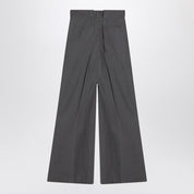 Maison Margiela Charcoal Grey Pleated Trousers — Cotton Blend