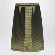 Maison Margiela Virgin wool midi skirt with faded check pattern