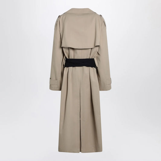 MM6 Maison Margiela Beige cotton trench coat with gloves