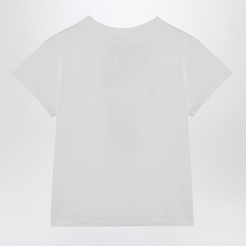 Camiseta blanca MM6 Maison Margiela con firma numérica en algodón