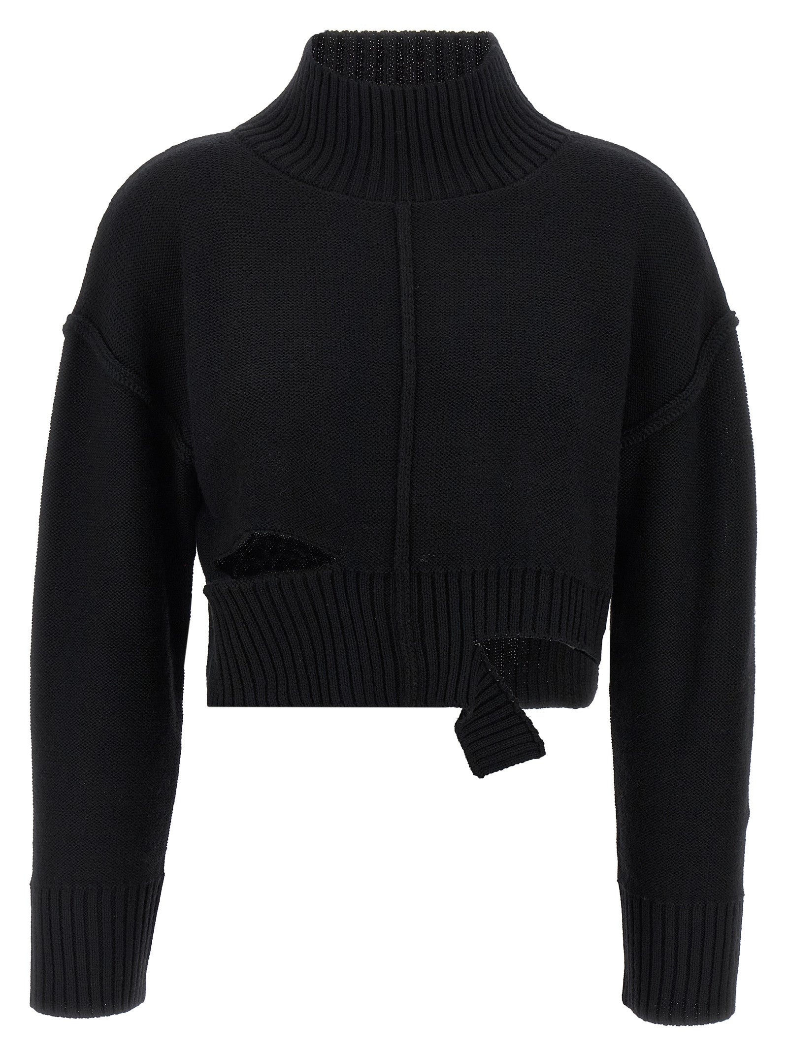 Mm6 Maison Margiela Distressed Sweater — Knitwear (Black)