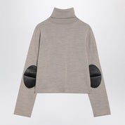 MM6 Maison Margiela beige wool blend turtleneck sweater